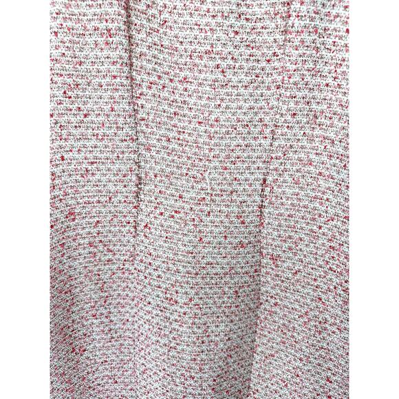 Theia Pink White Tweed Twee Fringe Coquette Knee Length Sheath Dress Size 6 - Picture 5 of 10